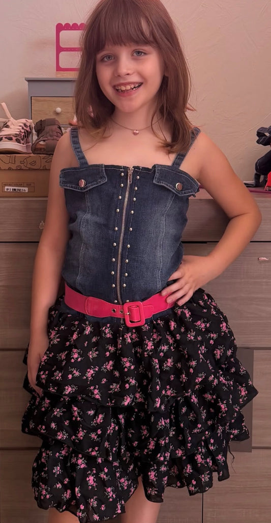 Robe jean volant
