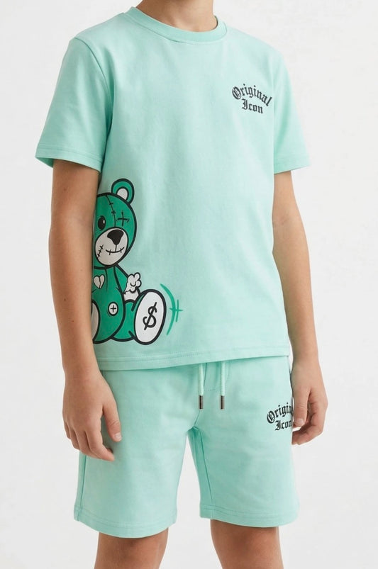 Ensemble short ourson vert